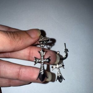 Elegant Silver Cross Earrings